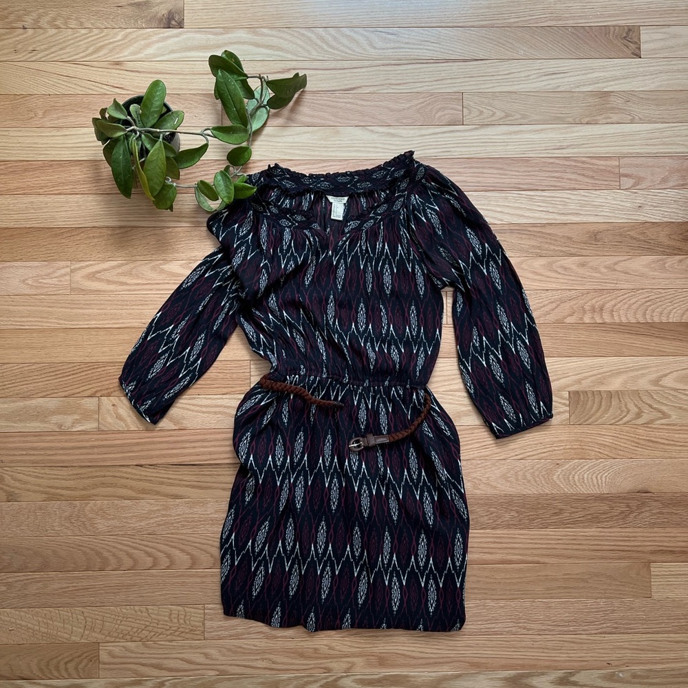 Forever 21 Pattern Dress with Belt (size small)